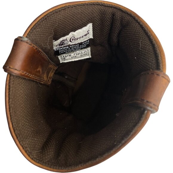 Chippewa Leather IQ Brown Steel Toe Engineer Biker Work Boots Men's 9.5 XW - Picture 8 of 12